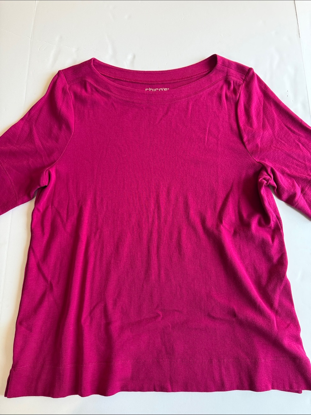 Chico's Bright Fuchsia Long Sleeve Knit Top